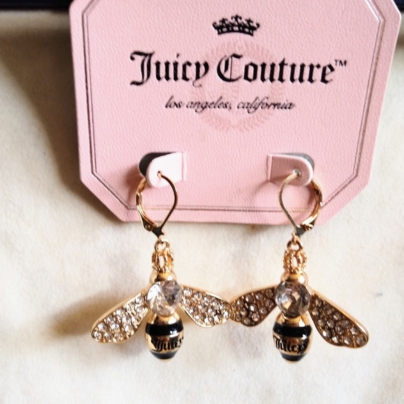 Stylish Juciy Couture Rhinestone Bee Earrings - Picture 2 of 4